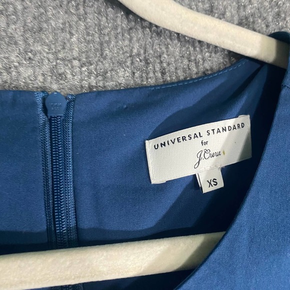 Universal Standard x J. Crew Mini Dress XS Blue Drop Waist Short Sleeve Preppy - Picture 9 of 10